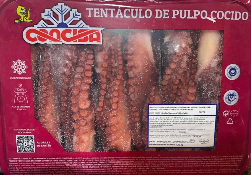 Tentáculo de pulpo cocido